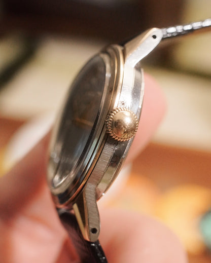1950's Movado Tempomatic Gold Capped Calatrava Ref 16192 YG/SS