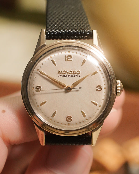1950's Movado Tempomatic Gold Capped Calatrava Ref 16192 YG/SS