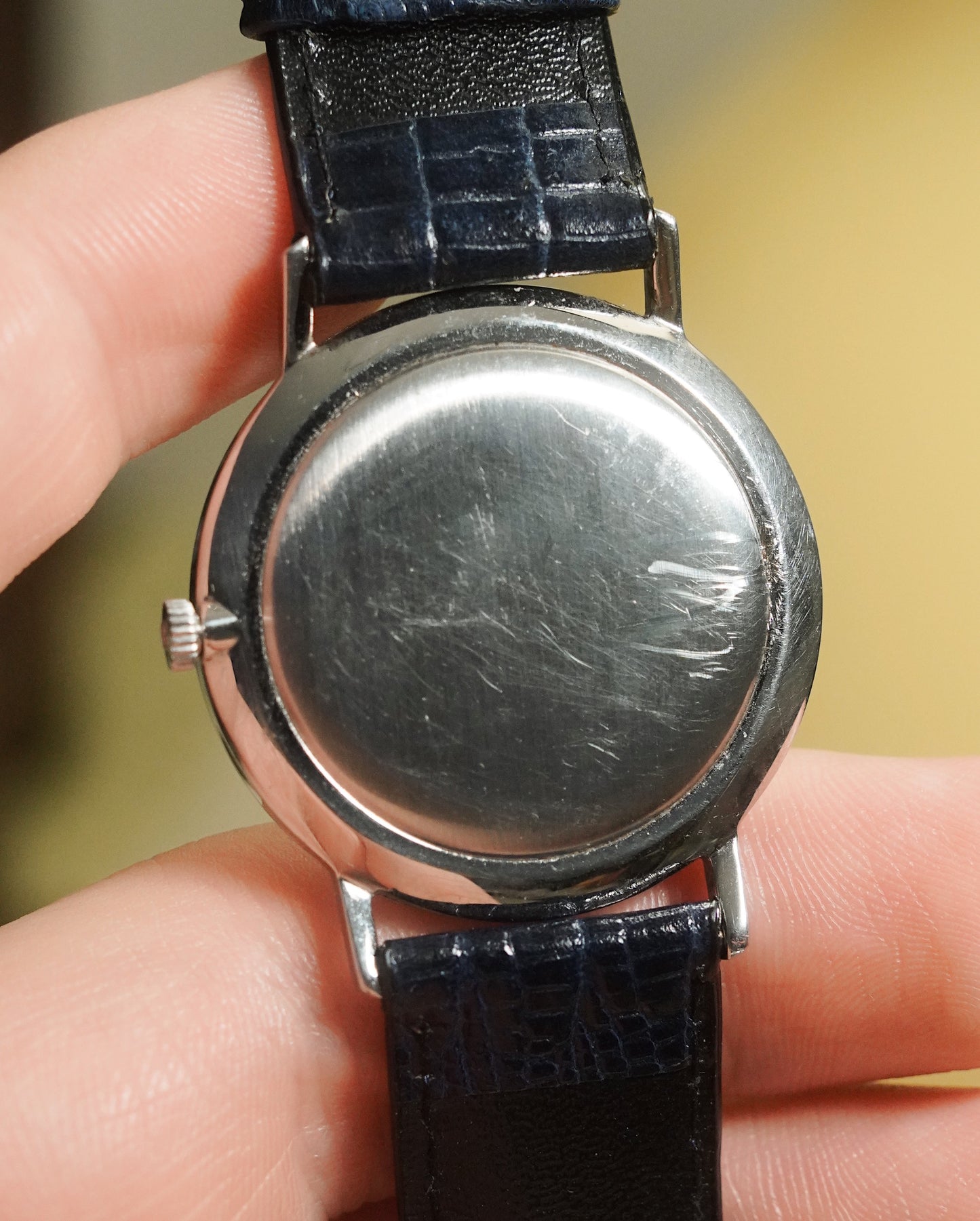 1980’s Eska St Moritz Lapis Lazuli Stone Dial In Steel