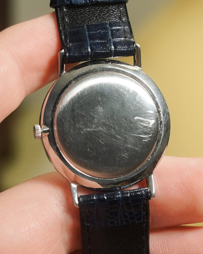 1980’s Eska St Moritz Lapis Lazuli Stone Dial In Steel