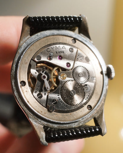 Vintage Cyma Big Seconds Hand Watch Tropical Dial