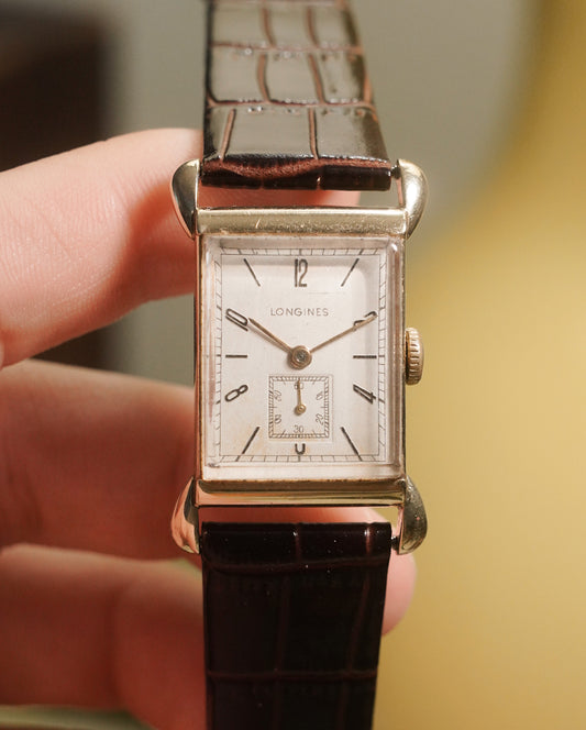 1940’s Longines “Tear Drop Lugs” 14K YG Dress Watch